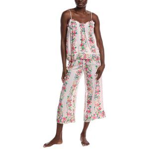 40 Winks Womens  2Pc Tank & Cropped Pant Set, Pink